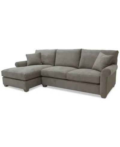 Macy's Reiter 2-pc. Fabric Sectional Sofa, Exclusively At  In Gray