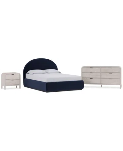 Macy's Lunare 3-pc. Bedroom Set (queen Bed, Dresser & Nightstand) In Blue