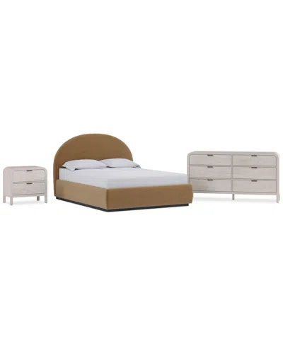 Macy's Lunare 3-pc. Bedroom Set (queen Bed, Dresser & Nightstand) In Brown