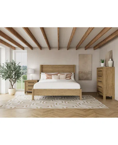 Macy's Davie 3-pc. Queen Set (panel Bed, Chest & 3-drawer Nightstand) In Brown