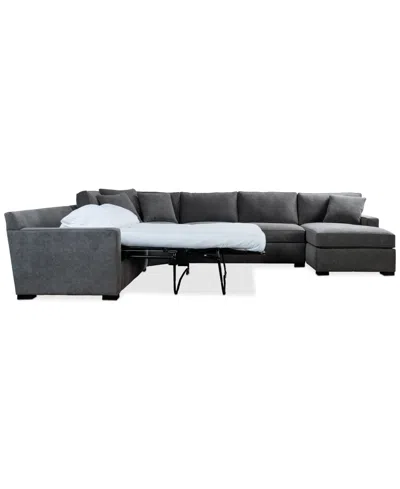 Macy's Radley 4-pc. Fabric Sleeper Sectional Sofa, Exclusively At  In Gray