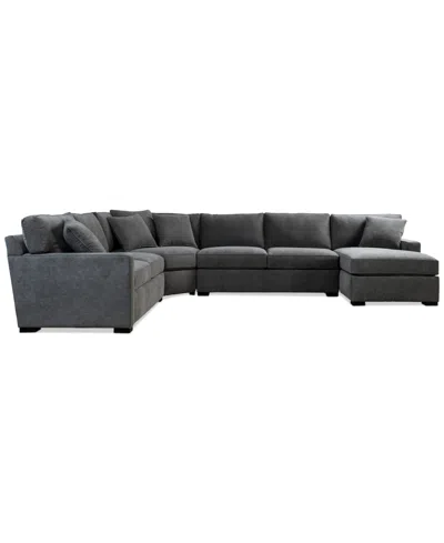 Macy's Radley 4-pc. Fabric Sleeper Sectional Sofa, Exclusively At  In Gray