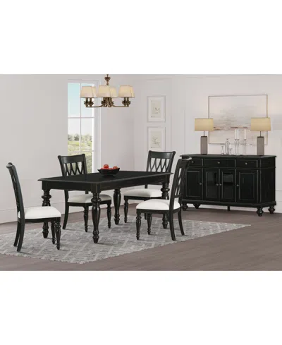 Macy's Daria 5-pc. Dining Set (rectangular Table & 4 Side Chairs), Created For  In Black