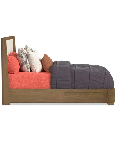 Macy's Nordic Queen Upholstered Storage Bed In Brown