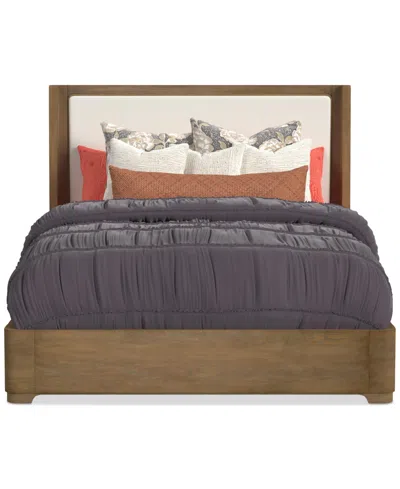 Macy's Nordic Queen Upholstered Bed In Brown