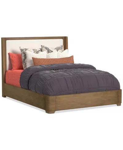 Macy's Nordic Queen Upholstered Bed In Brown