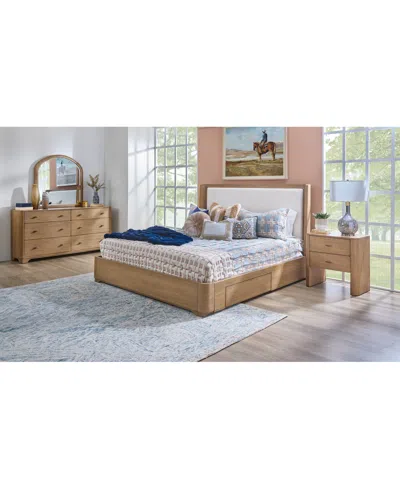 Macy's Nordic 3 Pc. Queen Upholstered Storage Set (bed, Chest & Open Nightstand) In Brown