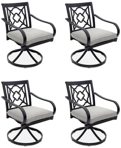 Agio St Croix Outdoor 4-pc Swivel Chair Bundle Set, Created For Macy's In White