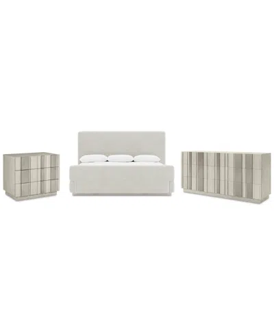 Bernhardt Tempo 3-pc. Set (king Bed, Dresser & 32" Nightstand) In Transparent