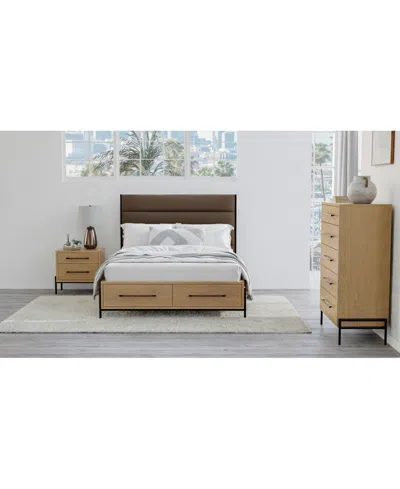 Macy's Linstead 3-pc. California King Upholstered Storage Set (bed, Chest & Nightstand), Created For  In Transparent