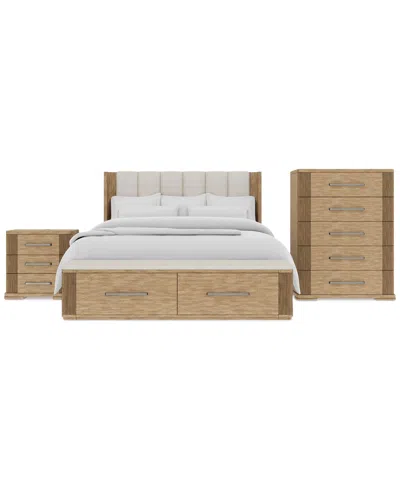 Macy's Frandlyn 3-pc. Queen Bedroom Set (storage Bed, Chest & Nightstand) In Brown