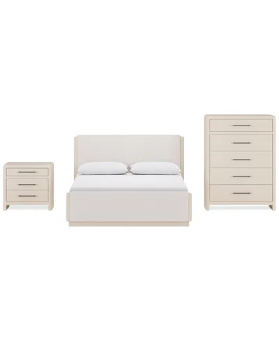 Macy's Wallen 3-pc. Set (queen Bed, Chest & Nightstand) In White