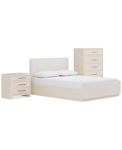 Macy's Wallen 3-pc. Set (queen Bed, Chest & Nightstand) In White