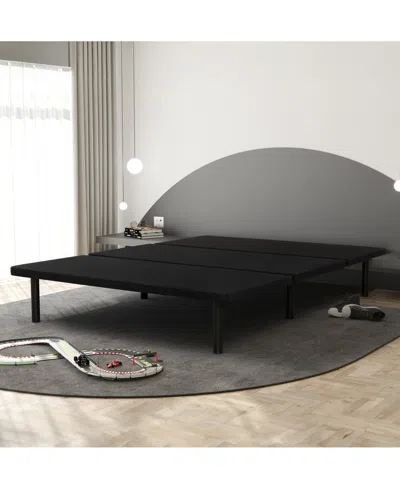 Primo International Airflow Black Upholstered Platform Bed Frame In Transparent