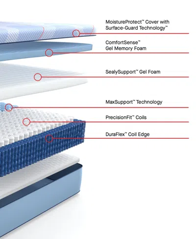 Sealy Posturepedic Hybrid Haslett 13" Soft Tight Top Mattress In Transparent