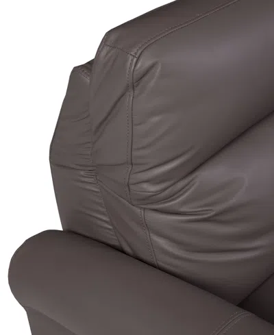 Macy's Thandler 3-pc. Leather Sofa With 2 Power Recliners And 1 Drop Down Table, Exclusively At  In Brown