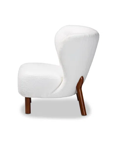 Baxton Studio 31" Upholstered Finished Wood Cabrera Modern And Contemporary Accent Chair In White