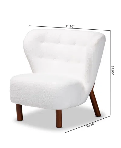 Baxton Studio 31" Upholstered Finished Wood Cabrera Modern And Contemporary Accent Chair In White