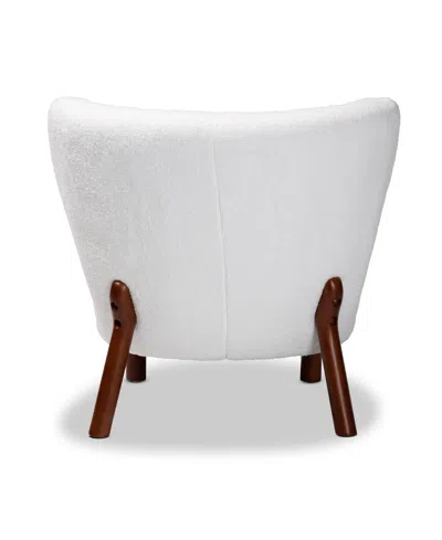 Baxton Studio 31" Upholstered Finished Wood Cabrera Modern And Contemporary Accent Chair In White