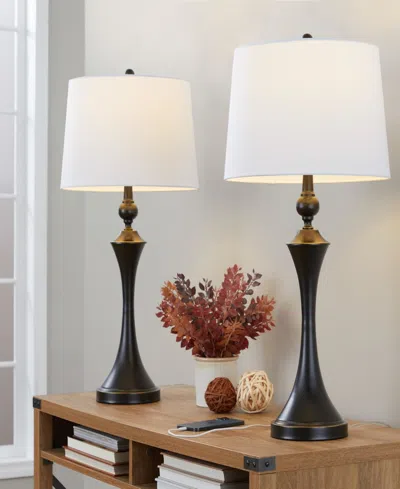 Lumisource 30" Metal Flint Table Lamp, Set Of 2 In Multi