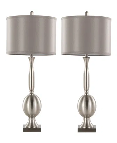 Lumisource 30" Metal Joan Contemporary Table Lamp, Set Of 2 In Silver