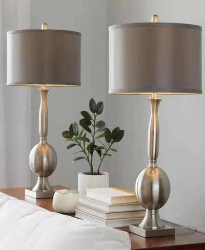 Lumisource 30" Metal Joan Contemporary Table Lamp, Set Of 2 In Silver