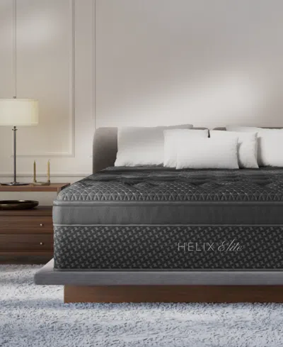 Helix Brooklyn Bedding  Midnight Elite 15" Medium Firm Euro Pillow Top Mattress In A Box In Transparent