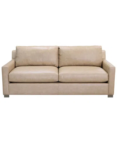 Macy's Stacia 82" Leather Upholstery Sofa In Brown