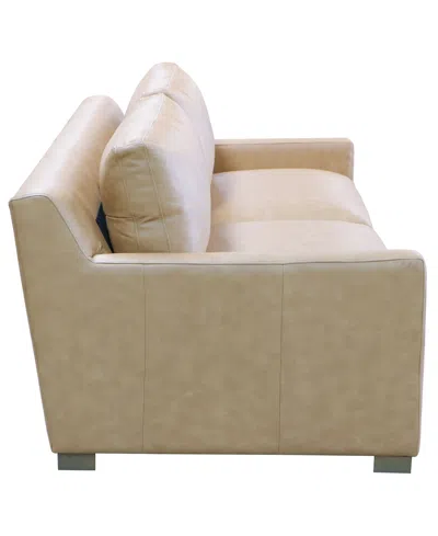 Macy's Stacia 87" Leather Upholstery Sofa In Brown