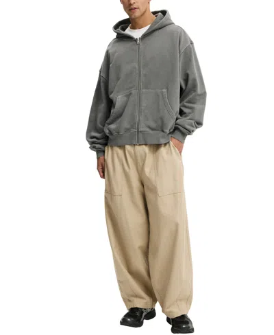 Cotton On Cropped Zip Up Hoodie In Gray