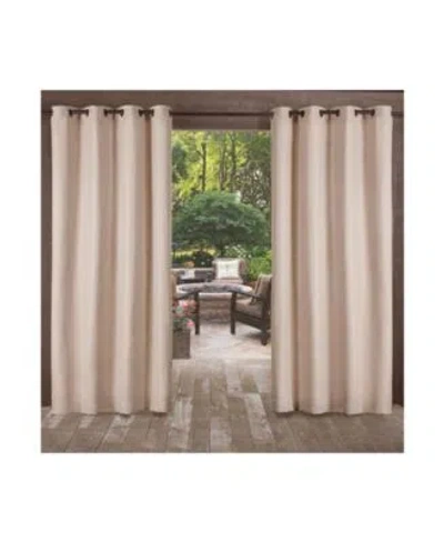 Exclusive Home Delano Heavyweight Textured Indoor Outdoor Grommet Top Curtain Panel Pair In Pink