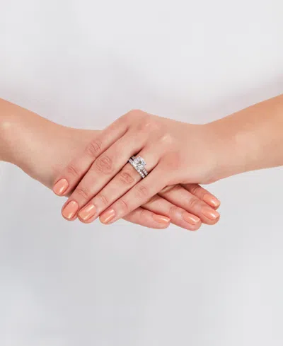 Arabella Sterling Silver Ring Set, Cubic Zirconia Bridal Ring And Band Set (8 Ct. T.w.) In Silver