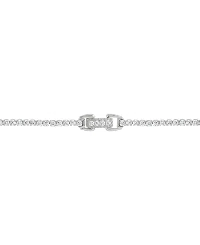 Arabella Cubic Zirconia 17" Lariat Necklace In Sterling Silver In Metallic