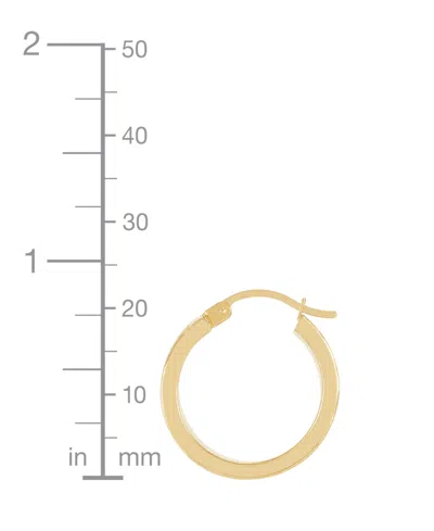 Macy's Polished And Diamond Cut Flat Round Hoop Earrings In 14k Yellow Gold, 20mm In Gold