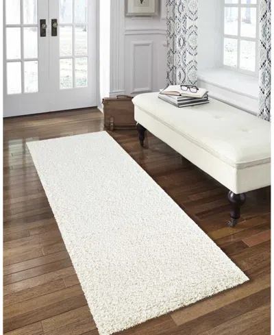 Long Street Looms Cali Shag Cal01 2'2" X 7'6" Runner Rug In White