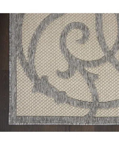 Nourison Home Cozumel Czm04 Cream And Gray 7'10" X 9'10" Outdoor Area Rug In Multi