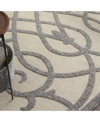 Nourison Home Cozumel Czm04 Cream And Gray 7'10" X 9'10" Outdoor Area Rug In Multi