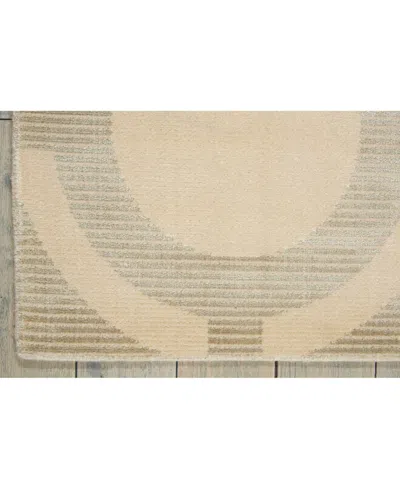 Nourison Home Luminance Lum01 Cream And Gray 2'3" X 8' Runner Rug In Multi