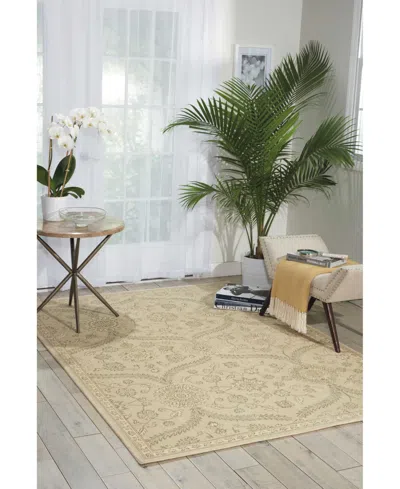 Nourison Home Luminance Lum04 Cream And Mint 5'3" X 7'5" Area Rug
