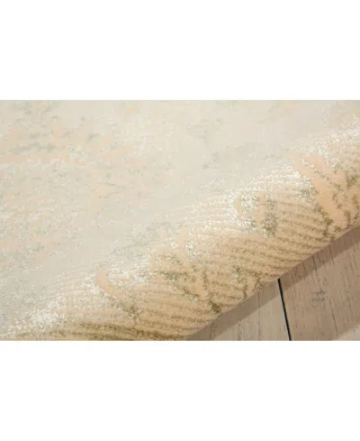 Nourison Home Luminance Lum04 Cream And Mint 2'3" X 8' Runner Rug