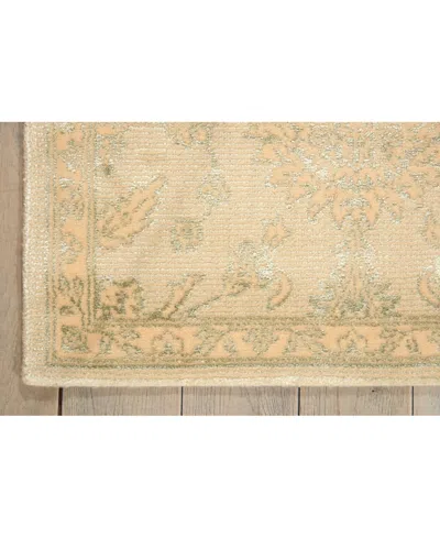 Nourison Home Luminance Lum04 Cream And Mint 2'3" X 8' Runner Rug