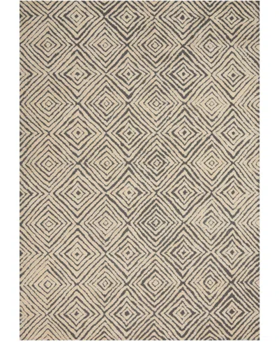 Nourison Home Deco Mod Dec01 Gray And Ivory 3'9" X 5'9" Area Rug In Multi