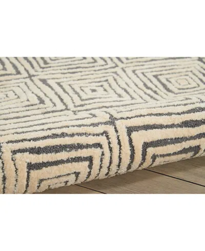 Nourison Home Deco Mod Dec01 Gray And Ivory 3'9" X 5'9" Area Rug In Multi