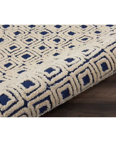 Nourison Home Deco Mod Dec02 Navy And Ivory 2'3" X 7'6" Runner Rug In Multi