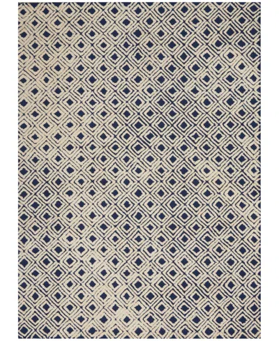 Nourison Home Deco Mod Dec02 Navy And Ivory 3'9" X 5'9" Area Rug In Multi