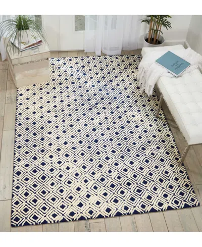Nourison Home Deco Mod Dec02 Navy And Ivory 3'9" X 5'9" Area Rug In Multi