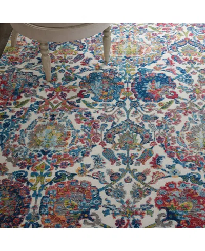 Nourison Home Ankara Global Anr06 Ivory And Blue 4' X 6' Area Rug In Multi