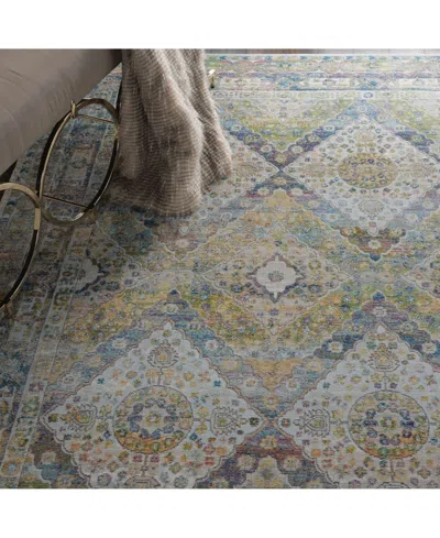 Nourison Home Ankara Global Anr07 Blue And Green 4' X 6' Area Rug In Multi