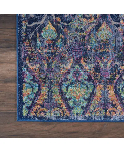 Nourison Home Ankara Global Anr08 Navy And Multi 2' X 6' Runner Rug In Multi