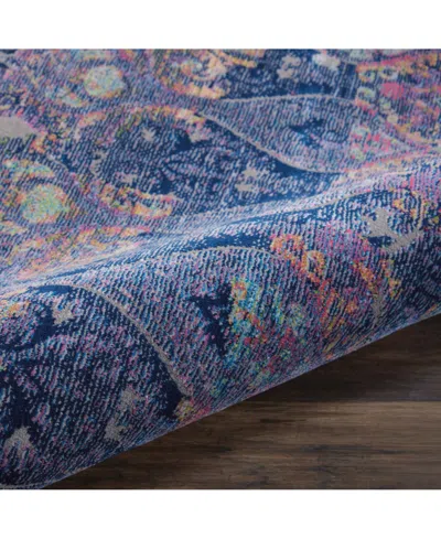 Nourison Home Ankara Global Anr08 Navy And Multi 4' Round Rug In Multi